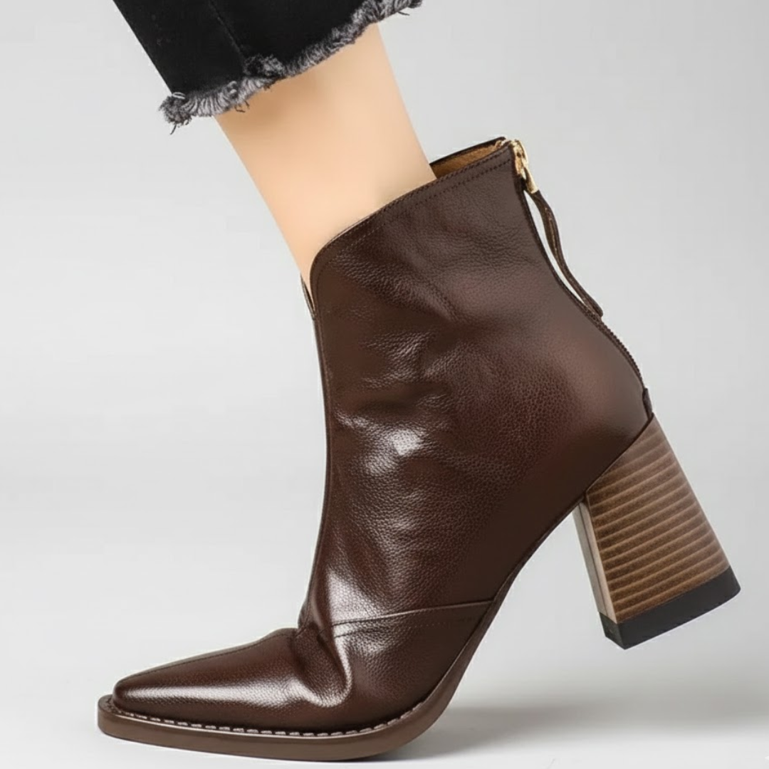 Luxury Mid- Heel Ankle Boots