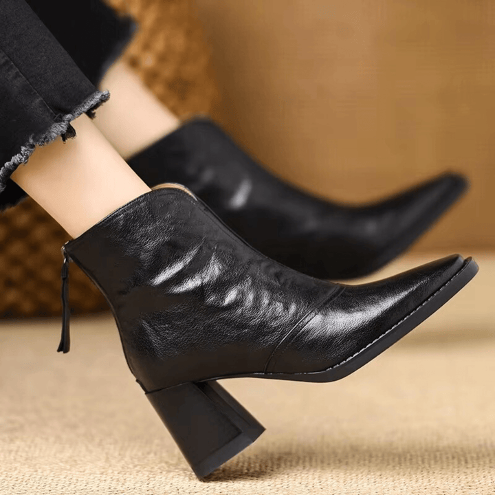 Luxury Mid- Heel Ankle Boots