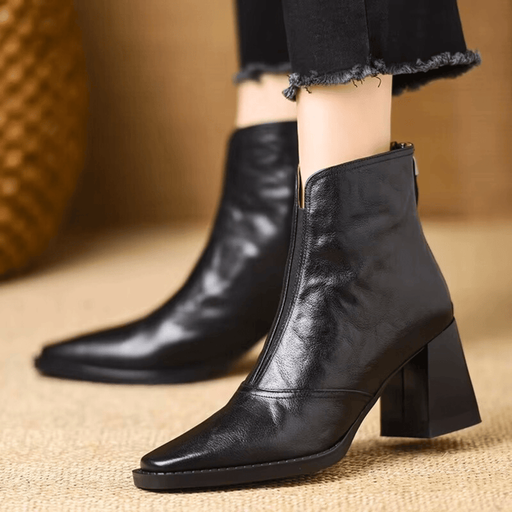 Luxury Mid- Heel Ankle Boots