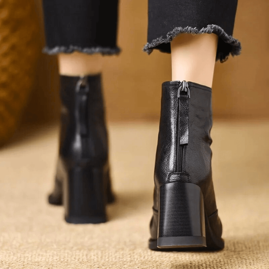 Luxury Mid- Heel Ankle Boots