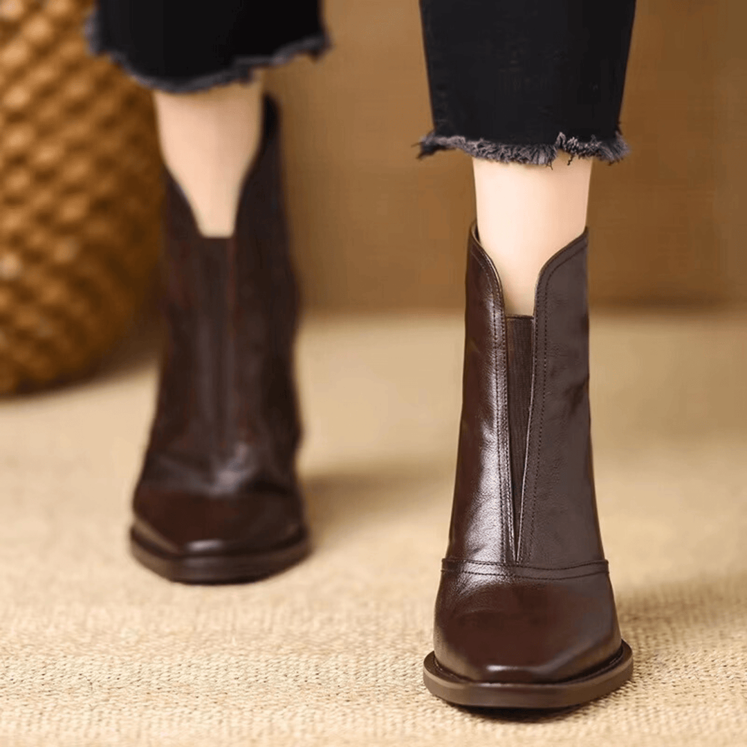 Luxury Mid- Heel Ankle Boots