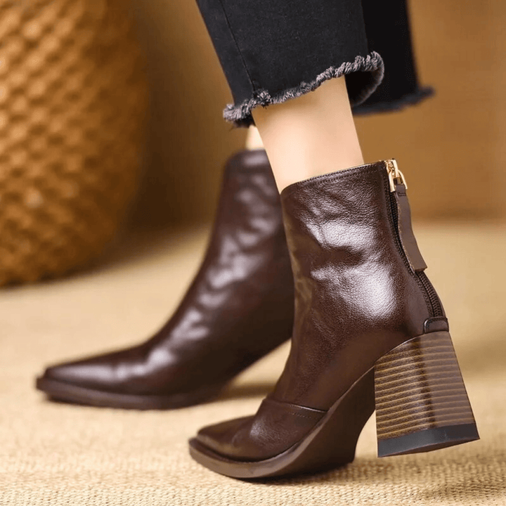 Luxury Mid- Heel Ankle Boots